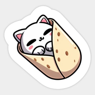 cat inside a burrito Sticker